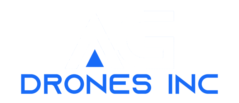 AG Drones logo white and blue
