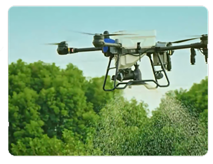 ag drone spreading fertilizer