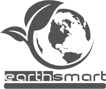 EarthSmart logo: a stylized globe with leaves above the word 'earthsmart' in a modern font.